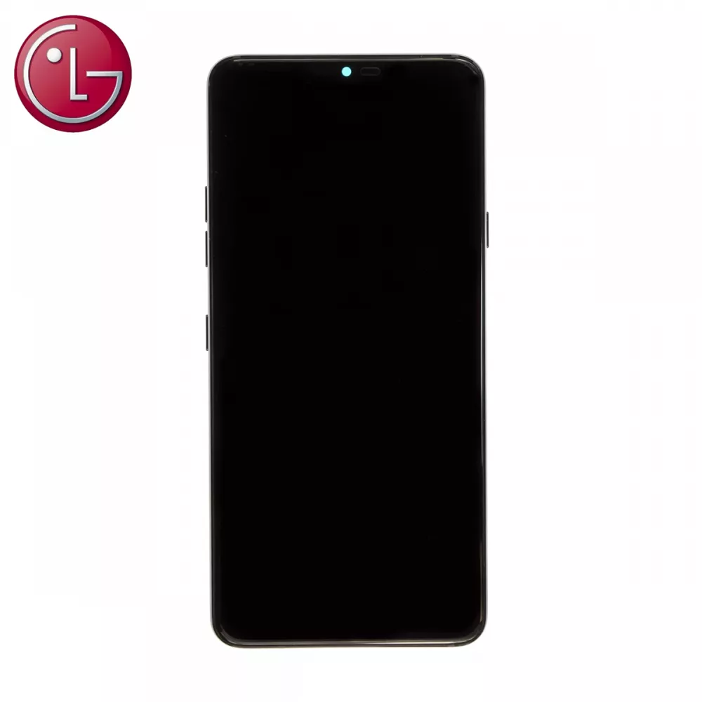 LG G7 ThingQ Aurora Black LCD and Touch Screen Assembly with Frame (Genuine)
