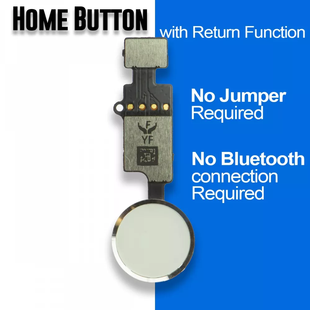 iPhone 7/7 Plus/8/8 Plus Silver Universal Home Button with Return Function (No FPC or Bluetooth Required)