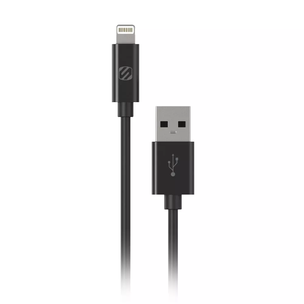 Scosche 6ft. Charge & Sync Black Cable for Lightning USB Devices