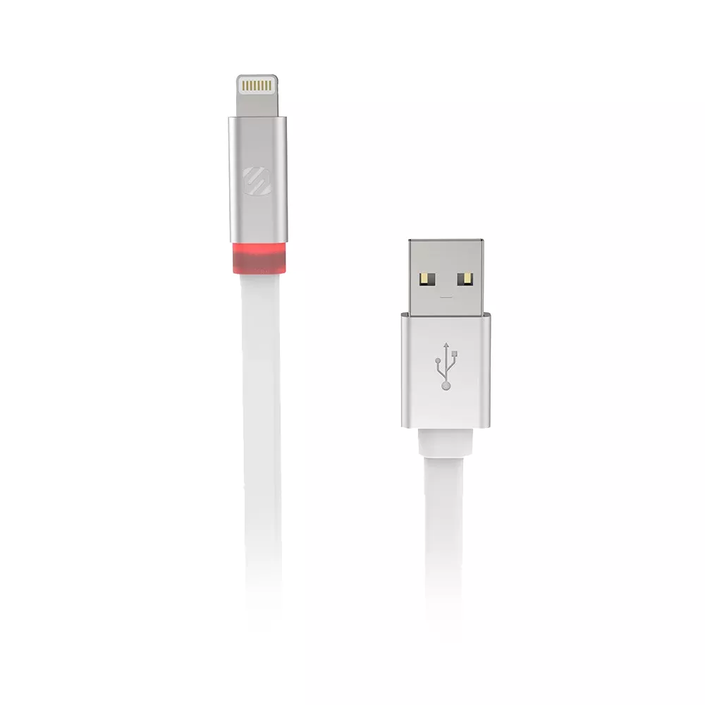 Scosche flatOUT LED 6ft. White Charge and Sync Cable for Lightning Devices