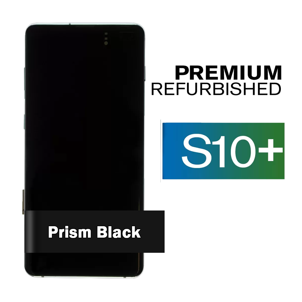 Samsung Galaxy S10+ Screen Assembly with Frame - Prism Black refurbished
