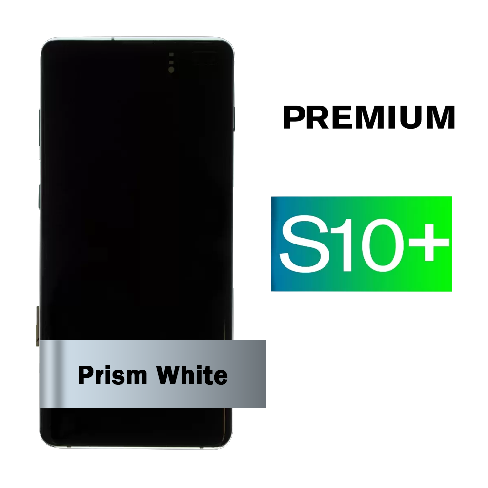 Samsung Galaxy S10+ Prism White Screen Assembly with Frame (Premium)