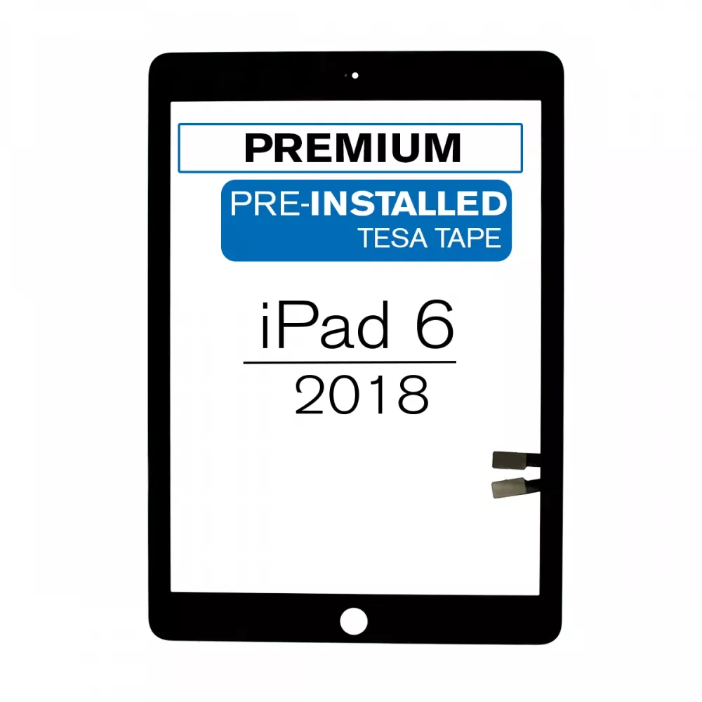 iPad 6 Black Touch Screen with Tesa Adhesive (Premium)