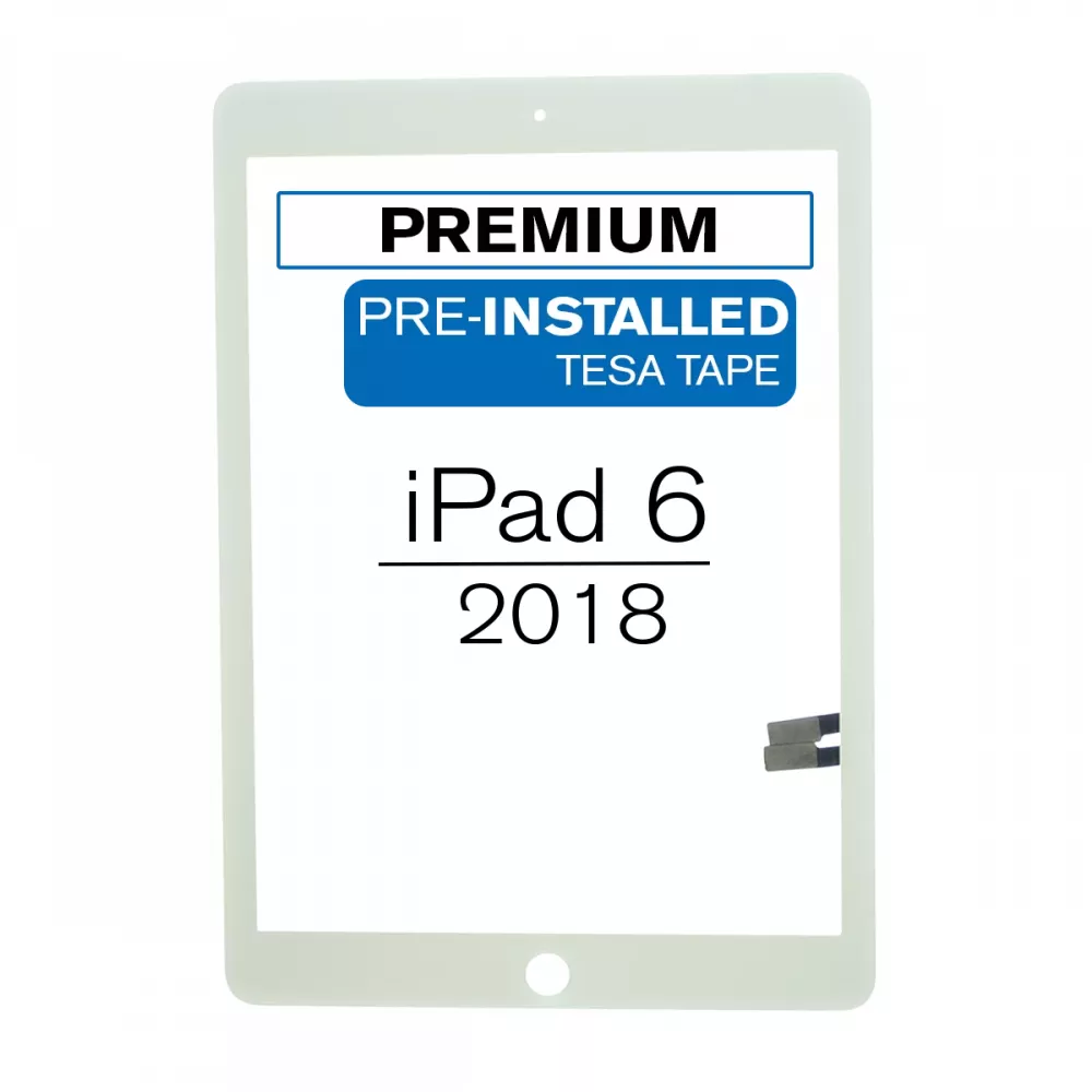 iPad 6 White Touch Screen with Tesa Adhesive (Premium)
