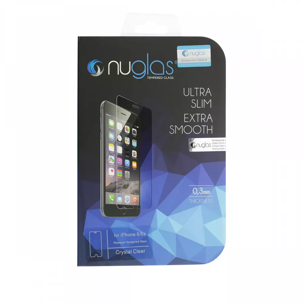 NuGlas Tempered Glass Screen Protector for iPhone 6/6s (2.5D)